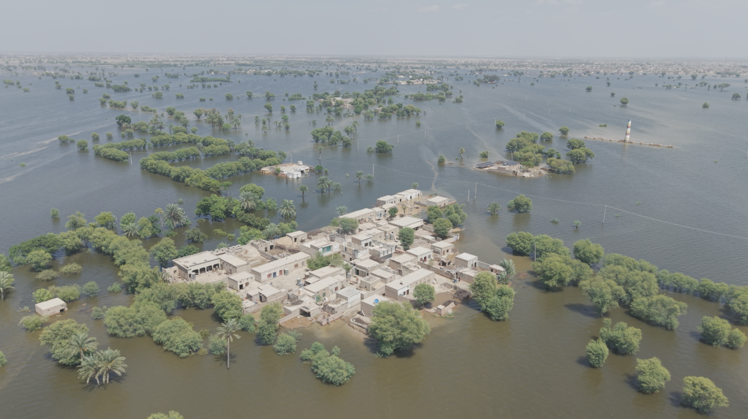 A flooded area of Pakistan.